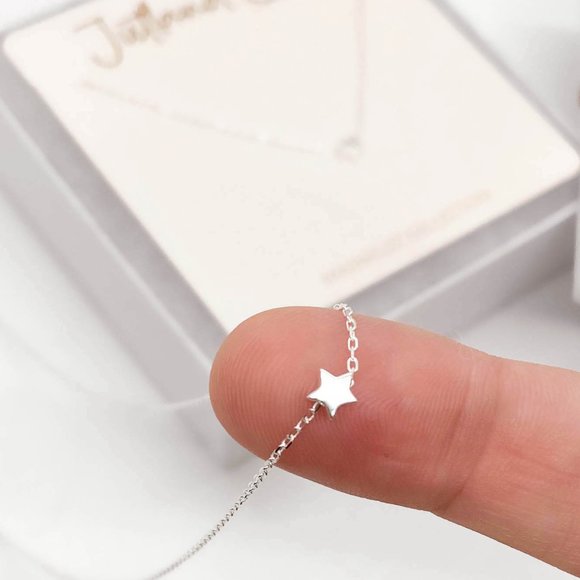 Tiny Star Necklace | Dainty Silver Star Necklace | Star Necklace Sterling Silver - Picture 1 of 7